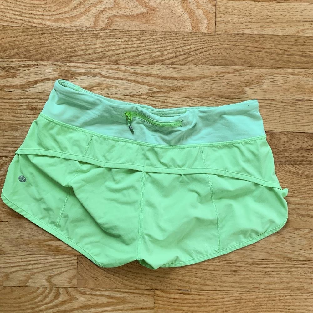 Lululemon Speed Shorts - size 6 - neon green